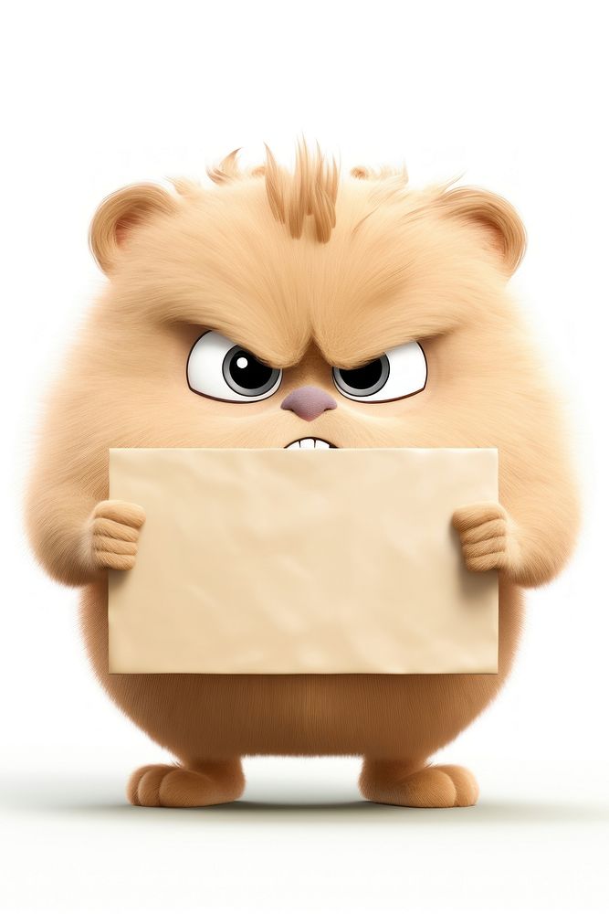 Angry Hamster holding board animal hamster mammal.