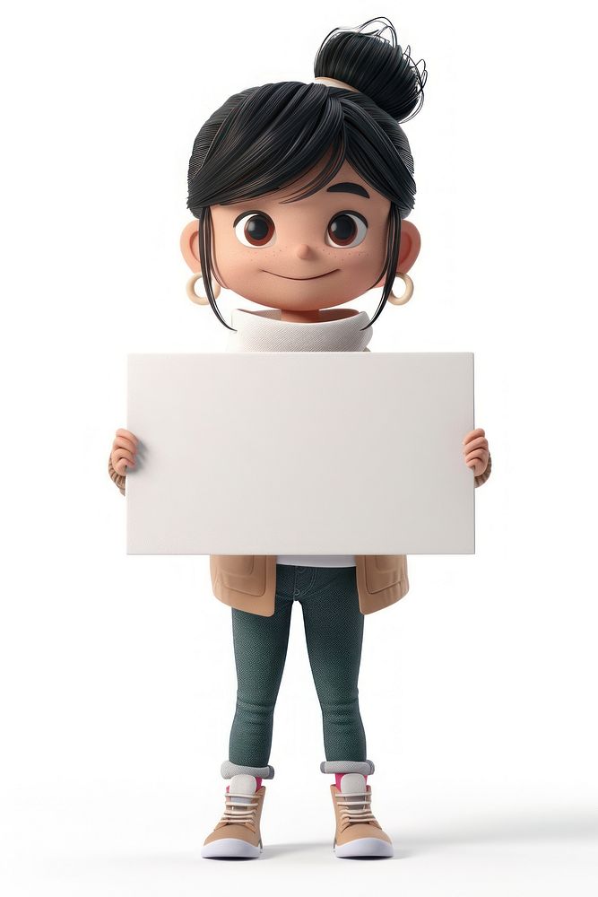 College student holding board standing person cute.