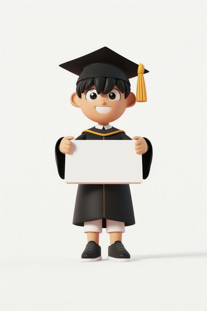 Graduated teenager holding board graduation standing people.