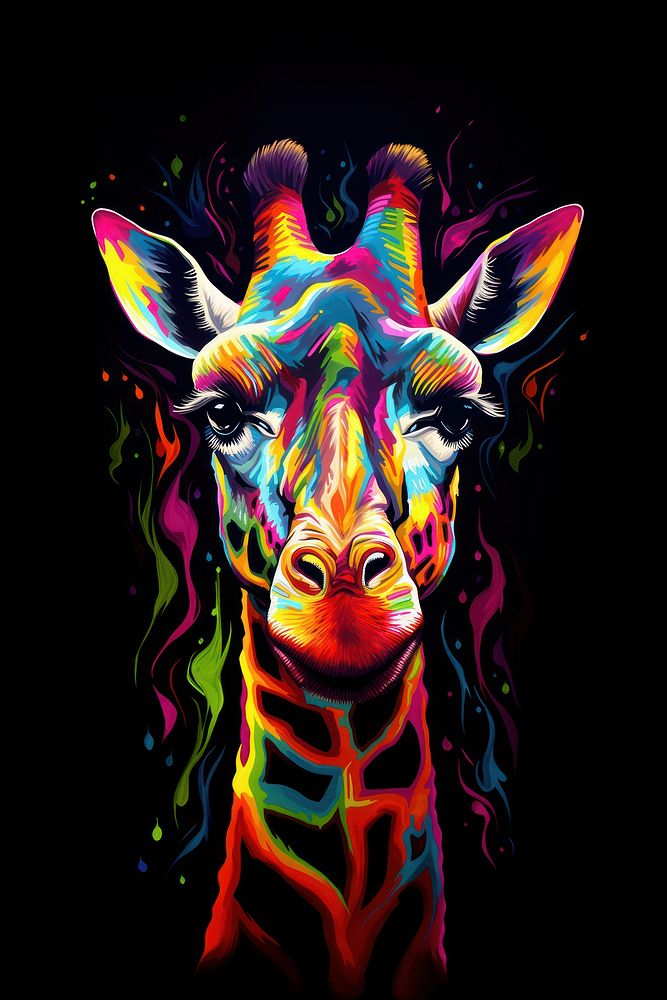 Giraffe painter wildlife painting animal.