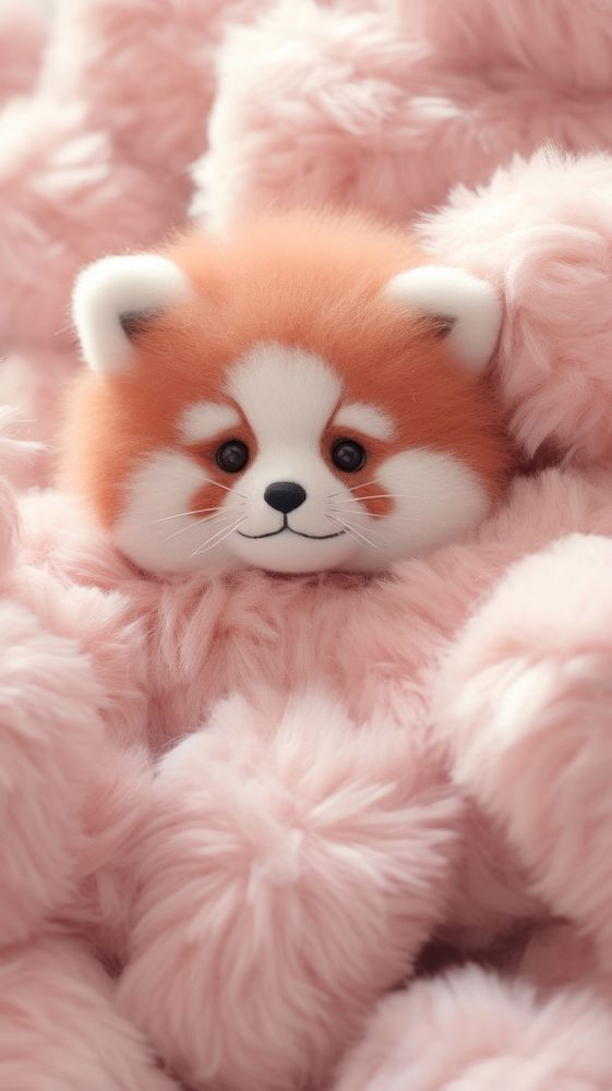 Baby red panda mammal animal plush.