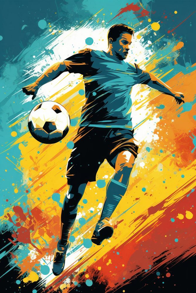 Soccer player ball art football.