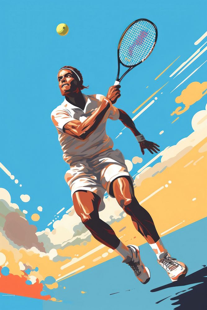 Tennis player ball sports racket.