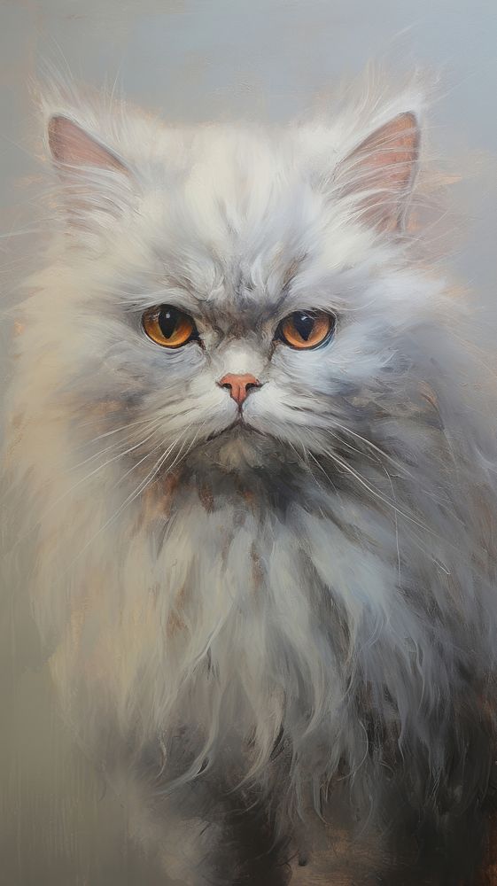 Persian cat portrait drawing mammal.