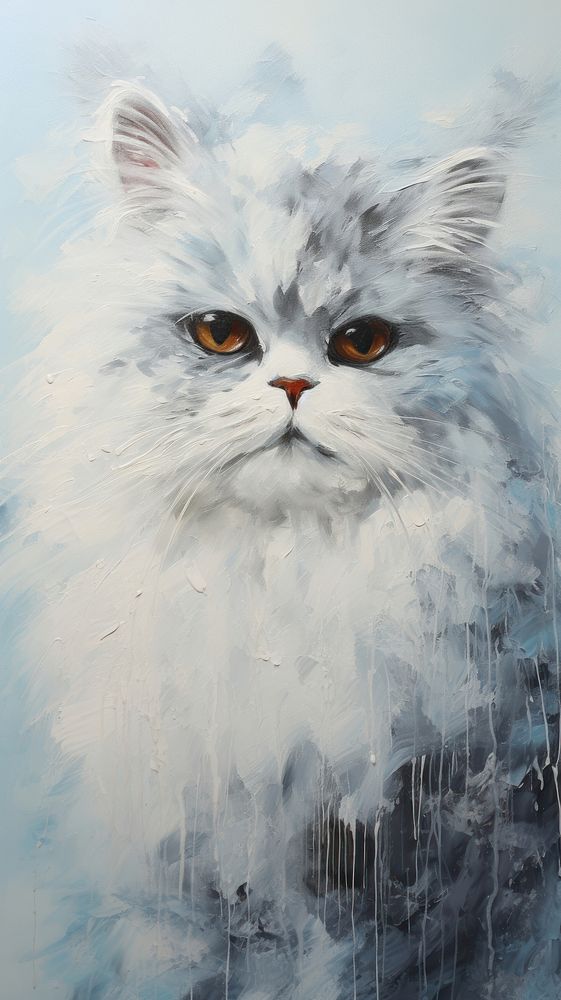 Persian cat art painting animal.
