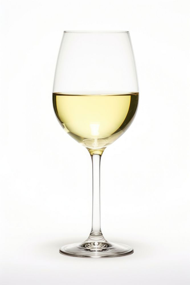 A white wine glass drink white background refreshment.