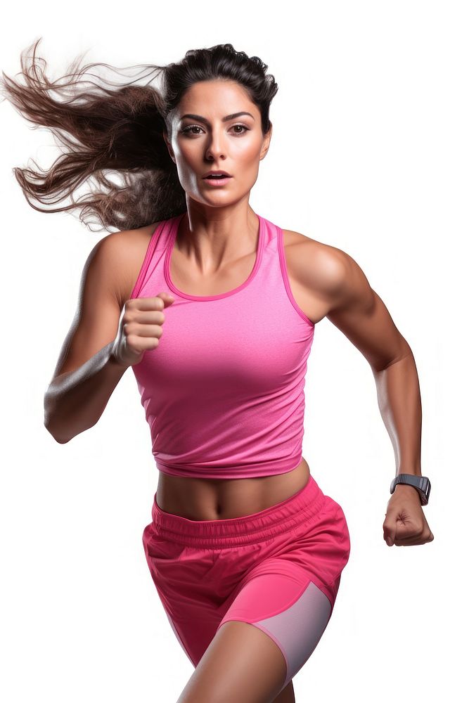 Woman action running sports adult pink.