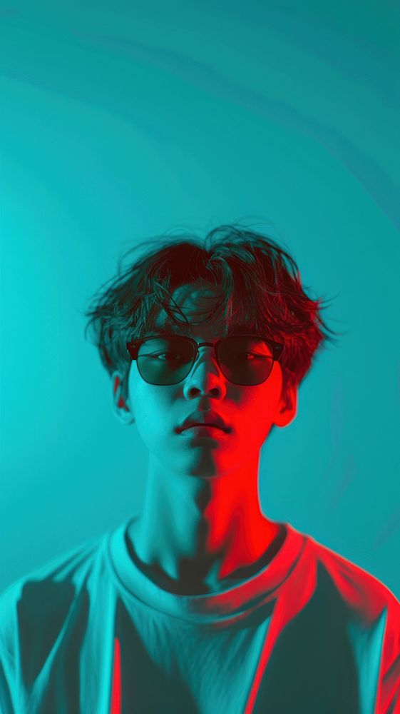 Korean boy photography sunglasses portrait.