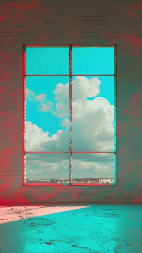 Window minimal cloud sky red.