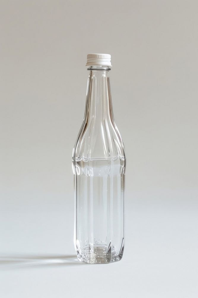 Plastic water bottle glass drink refreshment.