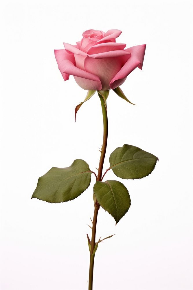 Pink roes flower plant rose white background.