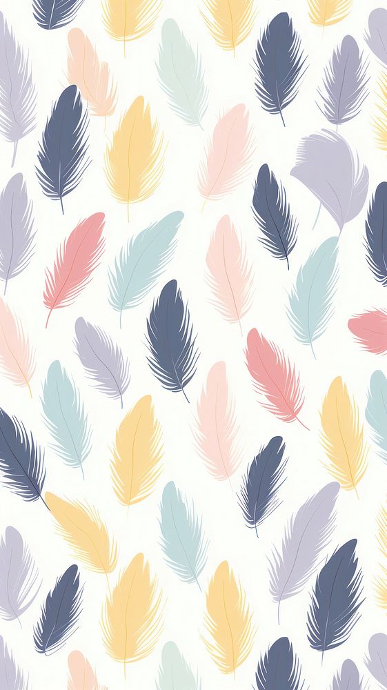 Pastel feather patterned backgrounds plant leaf.