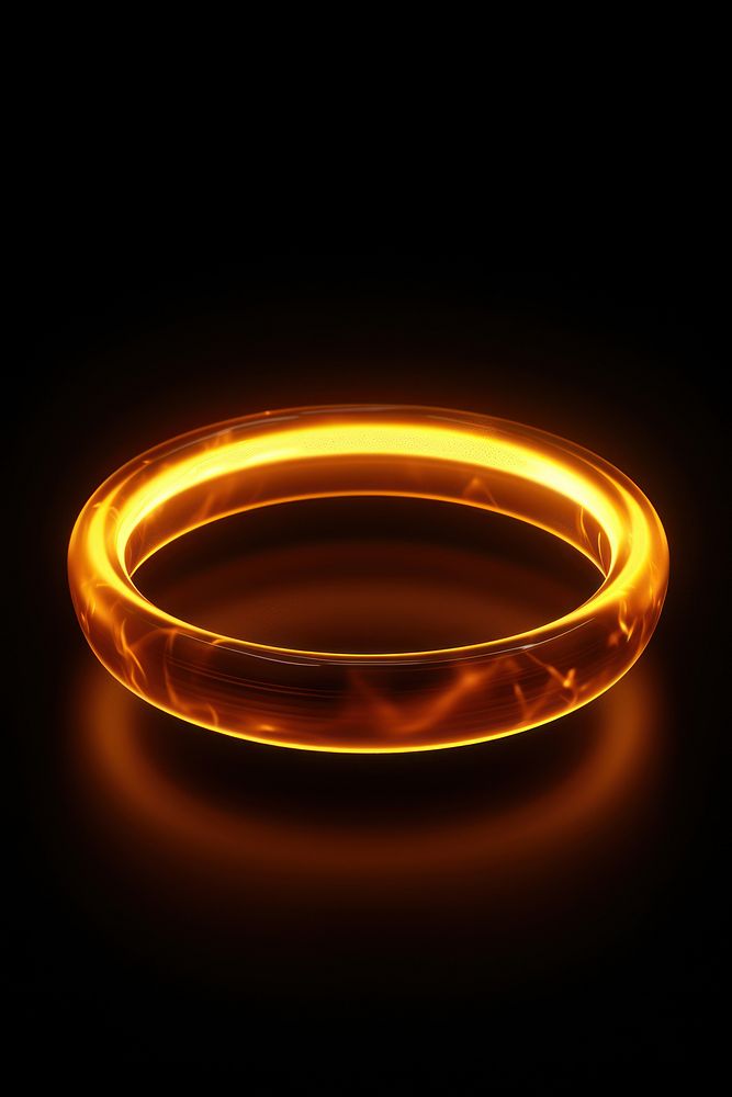 Render of glowing ring jewelry black background illuminated.