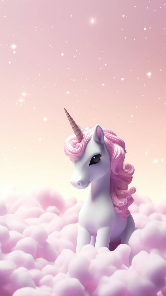 Cute unicorn dreamy wallpaper cartoon animal outdoors.