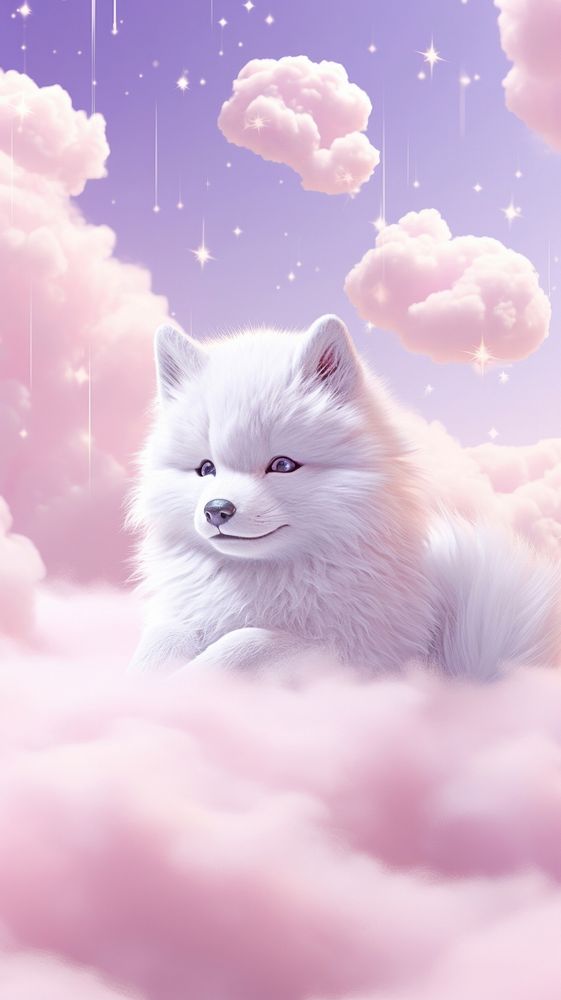 Cute wolf dreamy wallpaper animal mammal pet.