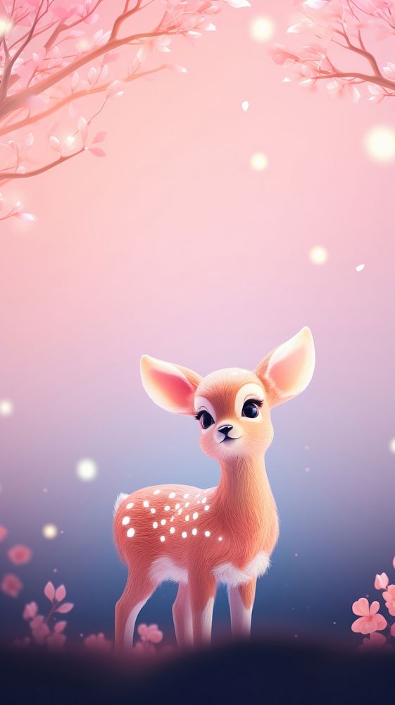 Cute deer dreamy wallpaper animal outdoors cartoon.