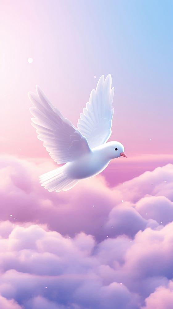 Cute Dove dreamy wallpaper bird | Free Photo Illustration - rawpixel