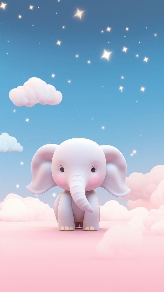 Cute elephant dreamy wallpaper animal outdoors cartoon.