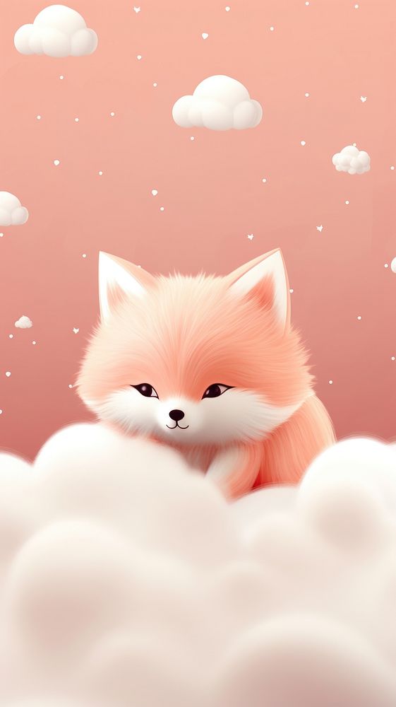 Cute fox dreamy wallpaper animal cartoon mammal.