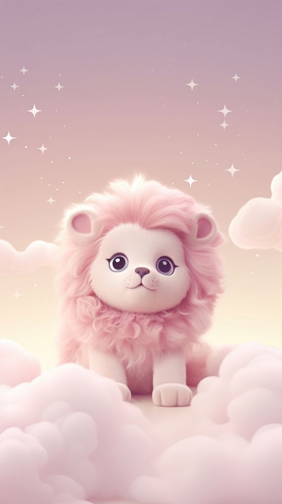 Cute lion dreamy wallpaper animal cartoon toy.