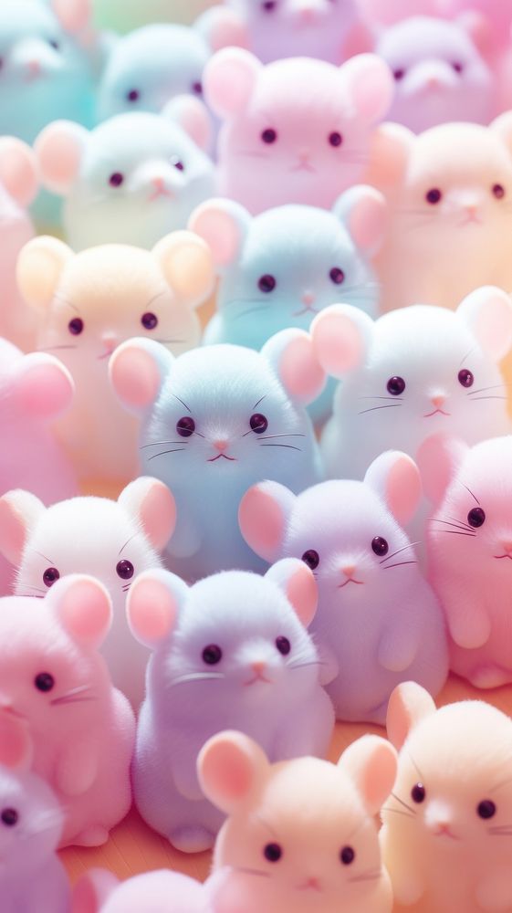 Fluffy pastel mouse cute representation backgrounds.