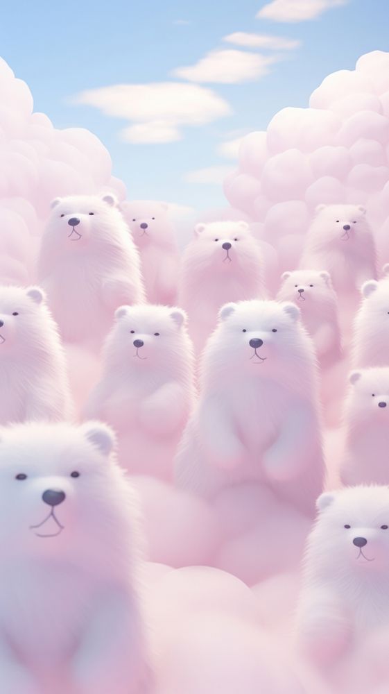 Fluffy pastel bear mammal nature toy.