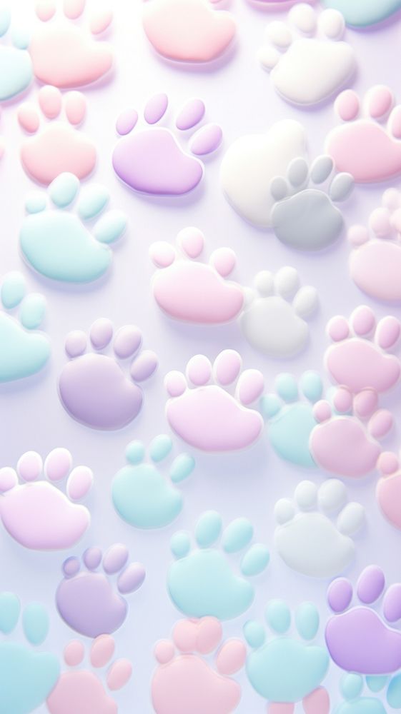 Fluffy pastel dog paw print backgrounds medication carnivora.