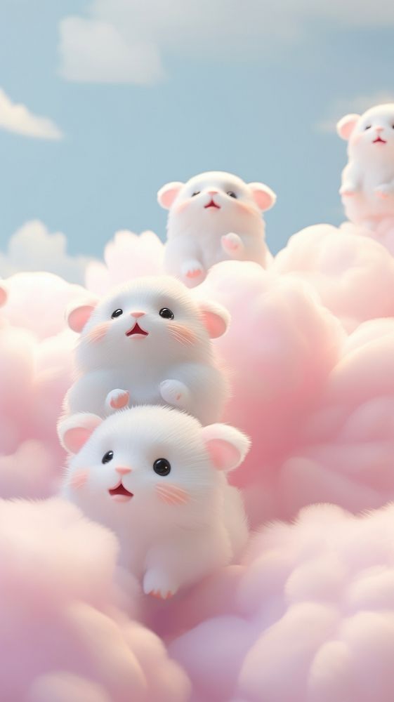 Fluffy pastel hamster nature mammal cute.