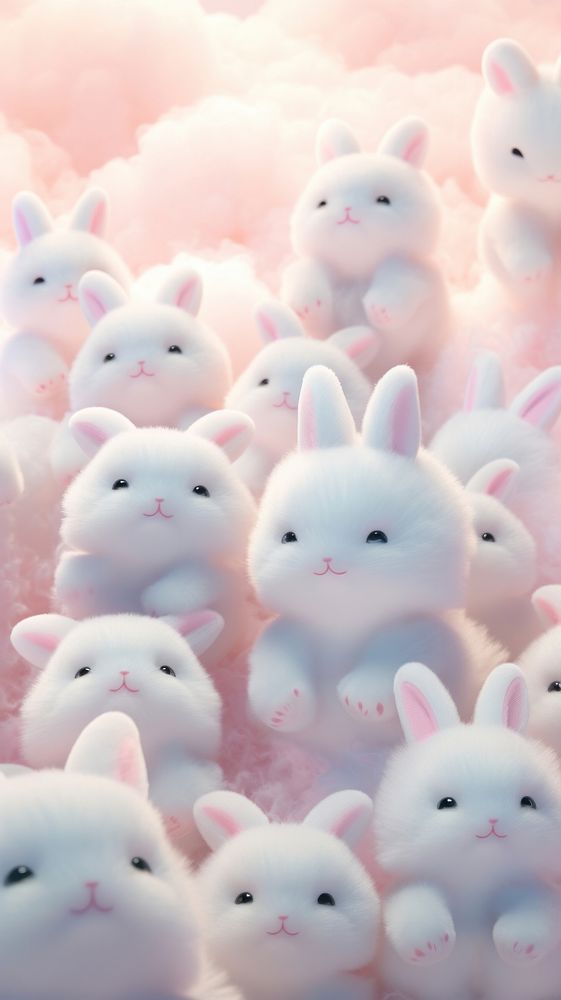 Fluffy pastel rabbit mammal animal toy.