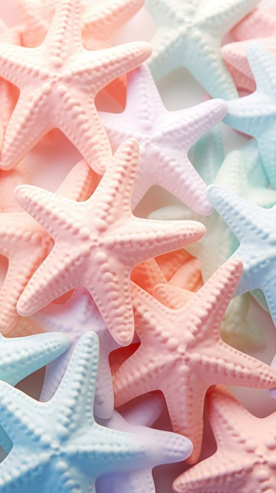 Fluffy pastel starfish backgrounds echinoderm clothing.