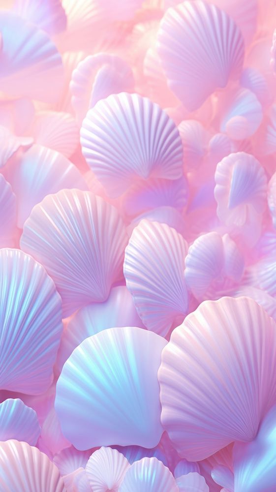 Fluffy pastel sea shell seashell petal invertebrate.