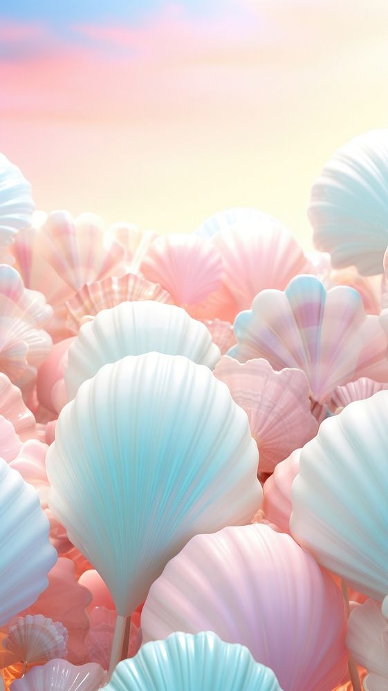 Fluffy pastel sea shell seashell outdoors nature.