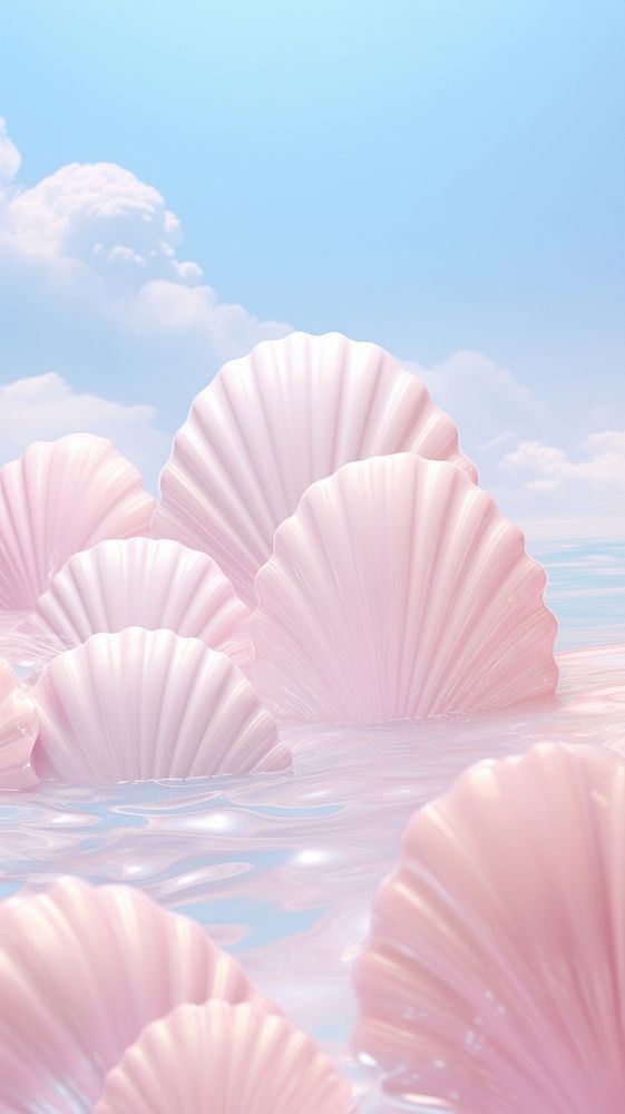 Fluffy pastel sea shell outdoors nature petal.