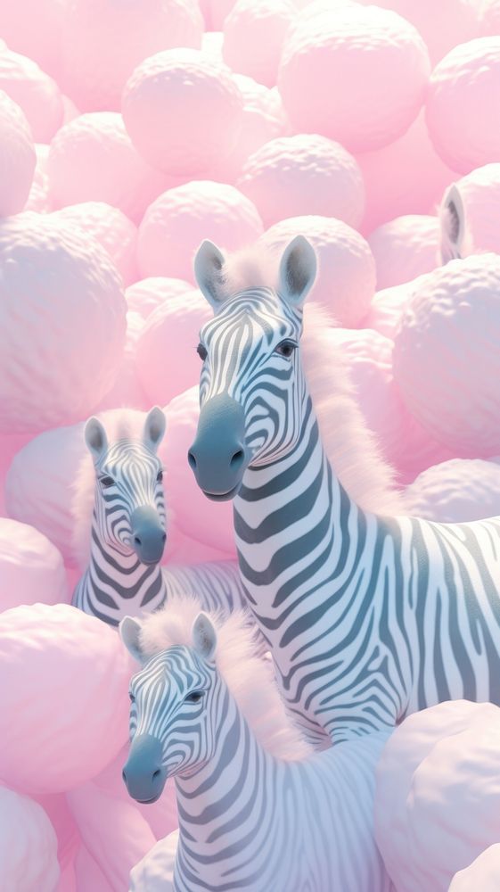 Fluffy pastel zebra wildlife animal mammal.
