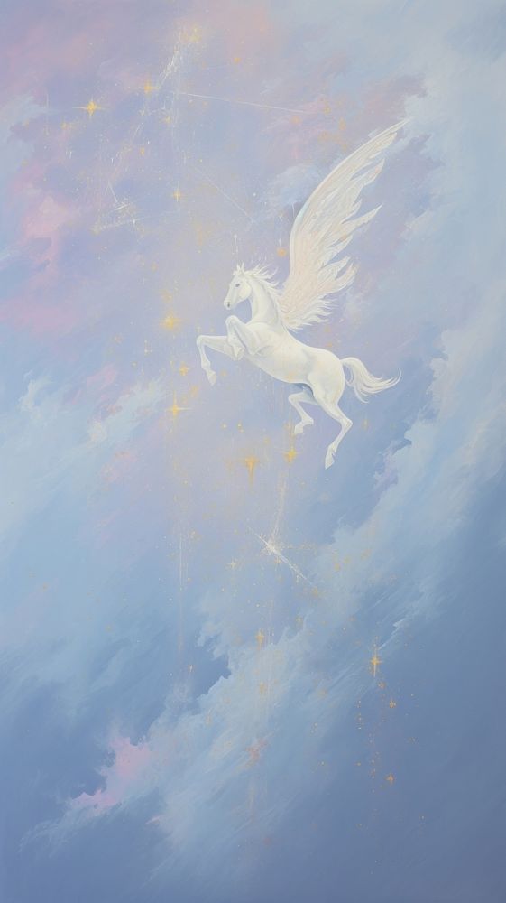 Unicorn run at the sky animal angel backgrounds.