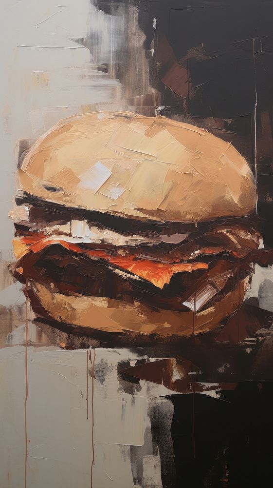 Burger painting burger food.