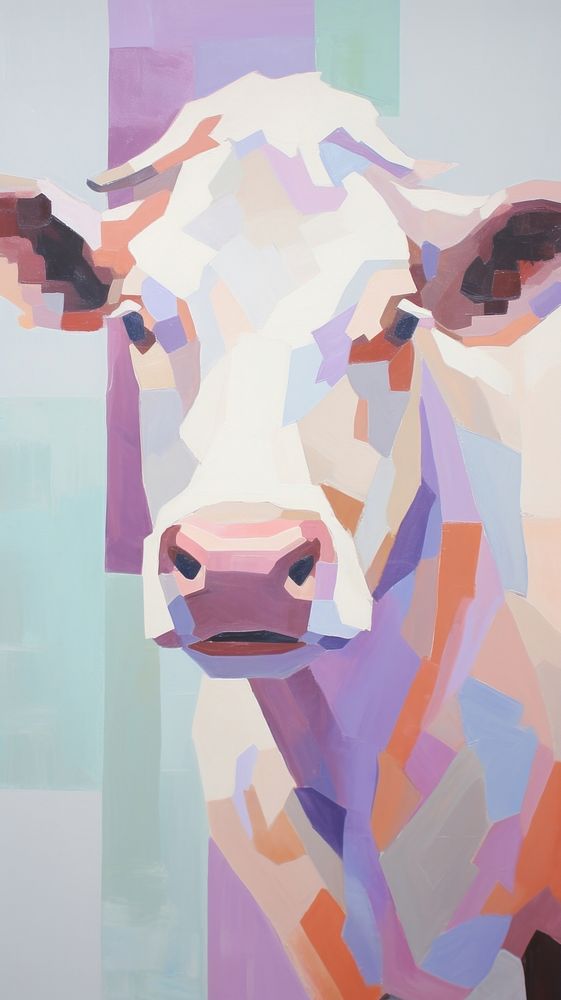 Colorful cow painting livestock cattle.