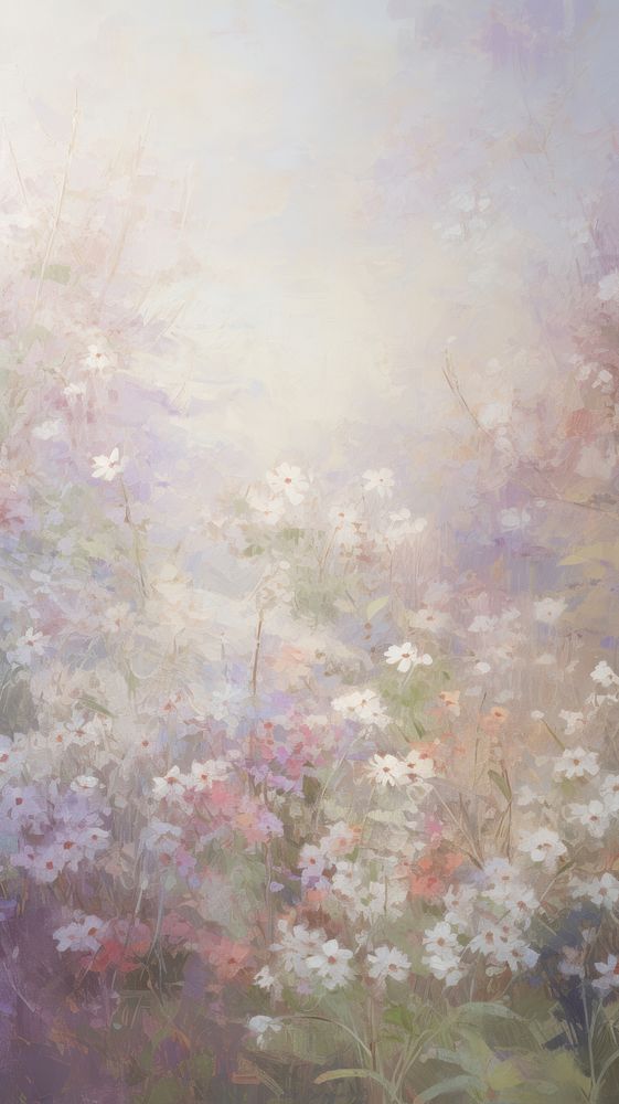 Different spring and summer flowers painting backgrounds outdoors.