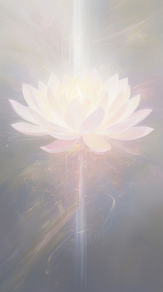 Dreamlike image of light glowing lotus flower or water lily with transparent pink backgrounds petal plant.