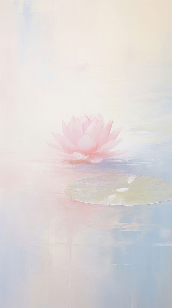 Pink lotus flower or water lily in water painting petal plant.