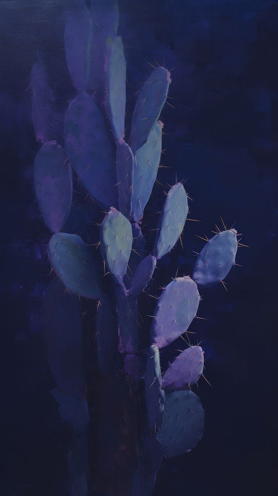 Purple cactus fruit painting plant lavender.