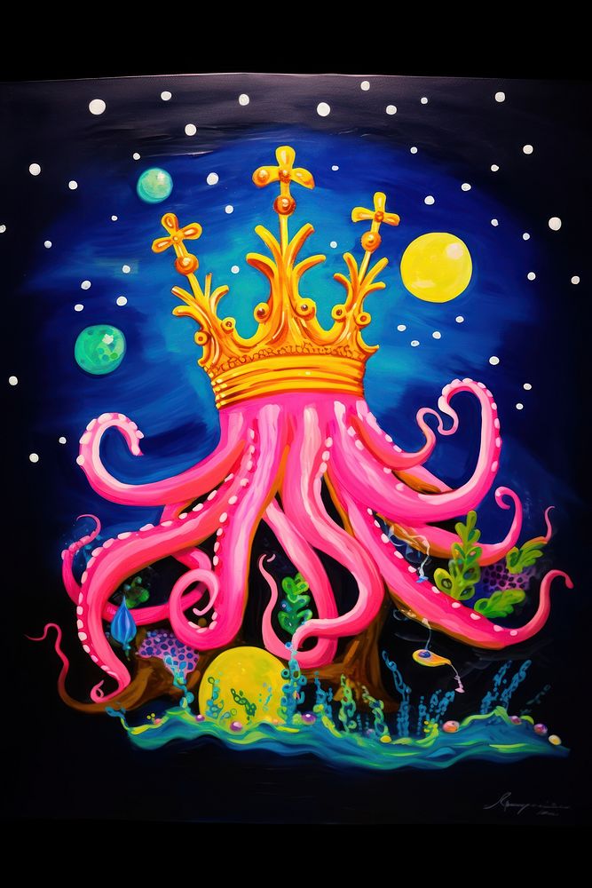Painting octopus marine art.