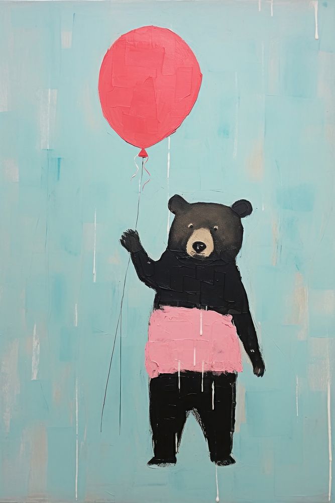 Bear balloon mammal art.