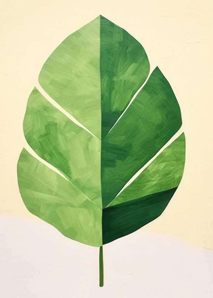 Green leaf plant art.