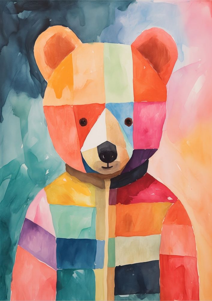 Art bear toy representation.