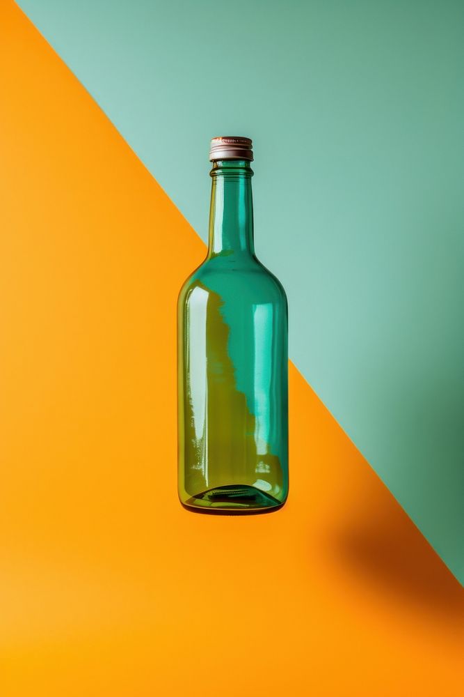 Photo of bottle glass drink wine.