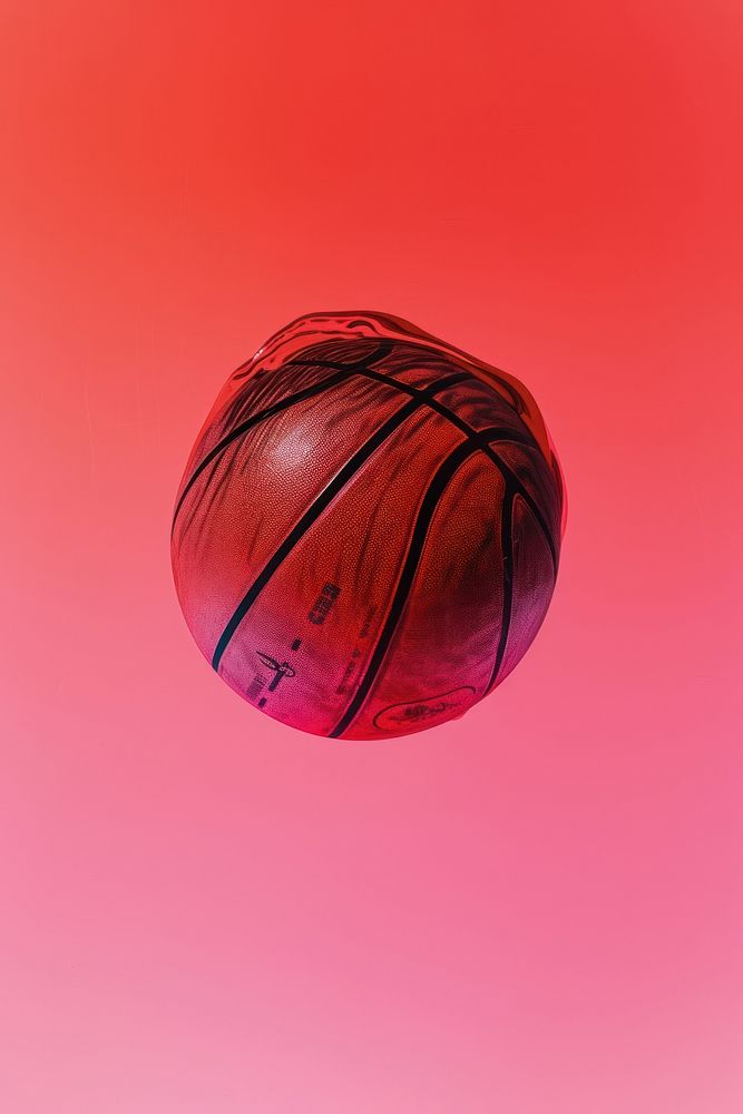 Photo of basketball sphere sports mid-air.