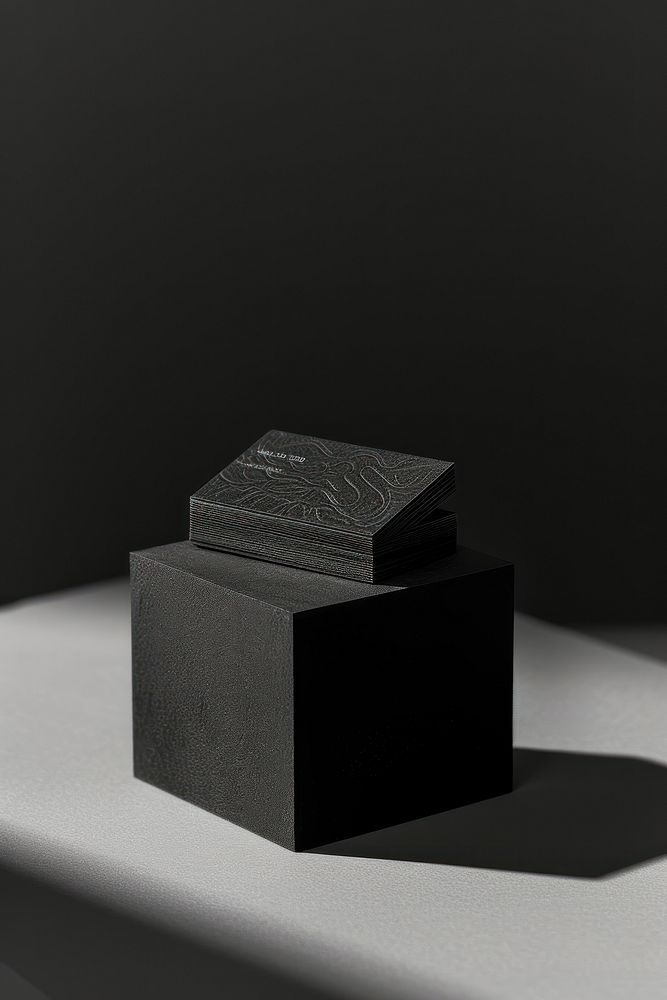 Photo of business card black publication electronics.