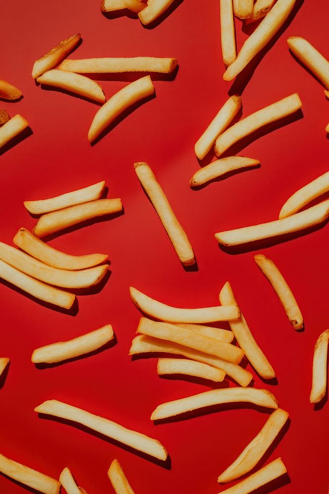 Photo of french fries backgrounds food red.
