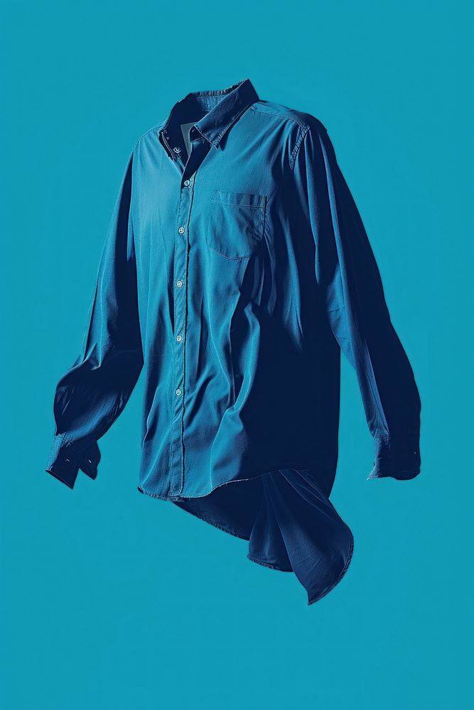 Photo of shirt sleeve blue outerwear.
